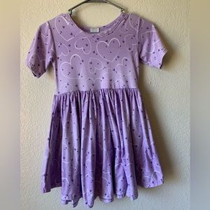 Girls Purple Hearts Twirl Dress